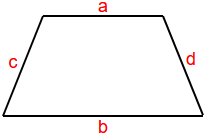 área de um trapézio usando 2 bases e 2 lados