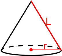 A área de um cone usando a geratriz e o raio da base