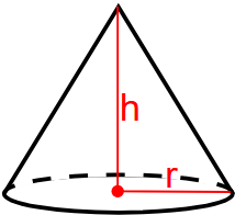 Área de um cone usando sua altura e raio da base